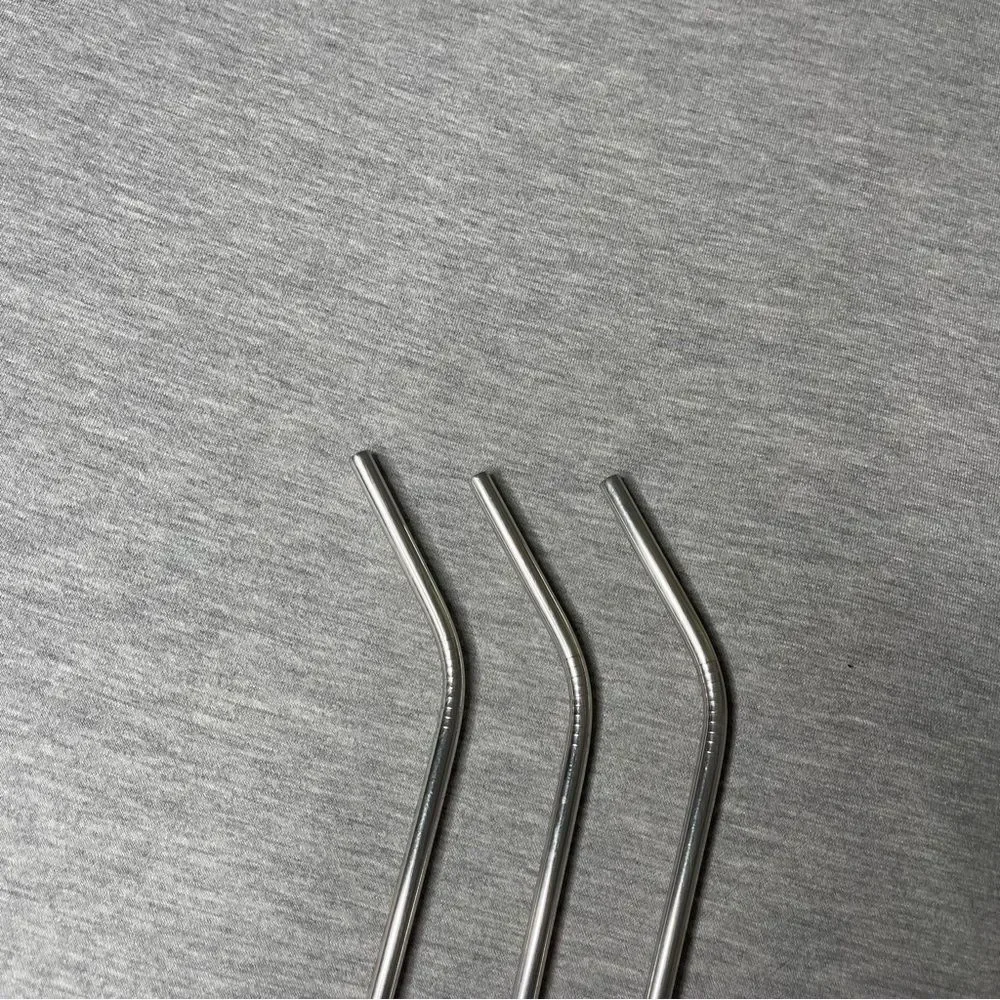 Target Long Bent Re-Usable Stainless Steel Straws 3 PCS. Set